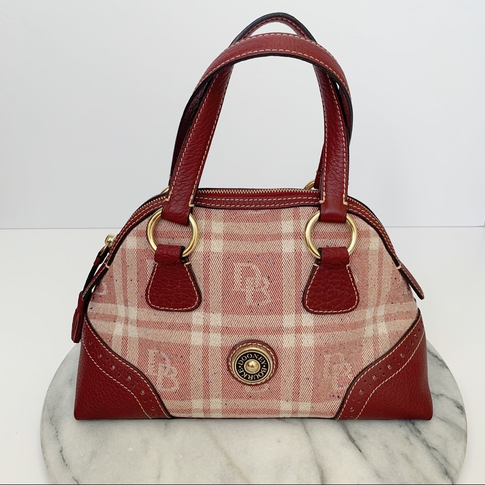 Dooney & Bourke red DB plaid jacquard handbag